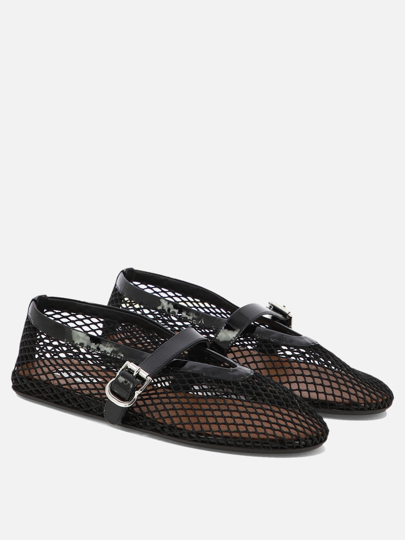 Mary Jane ballet flats 90% polyamide 10% calf leather - 100% rubber  Black - Alaïa Women | PDP | VIETTI Online Store | Zoom-Modal_2
