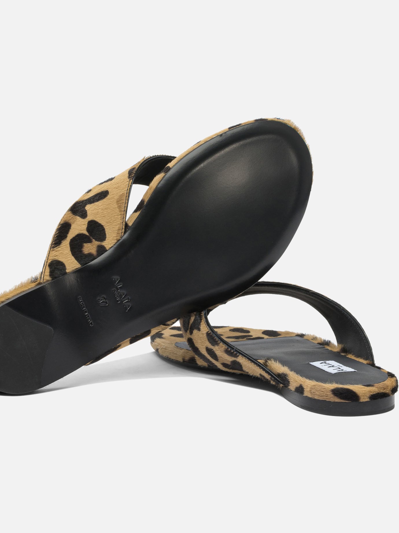Flat sandals 100% leather - 100% leather  Brown - Alaïa Women | PDP | VIETTI Online Store | thumbnail_5
