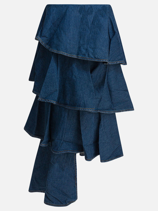 Midi skirts Denim  Blue - Alaïa Women | PDP | VIETTI Online Store 
