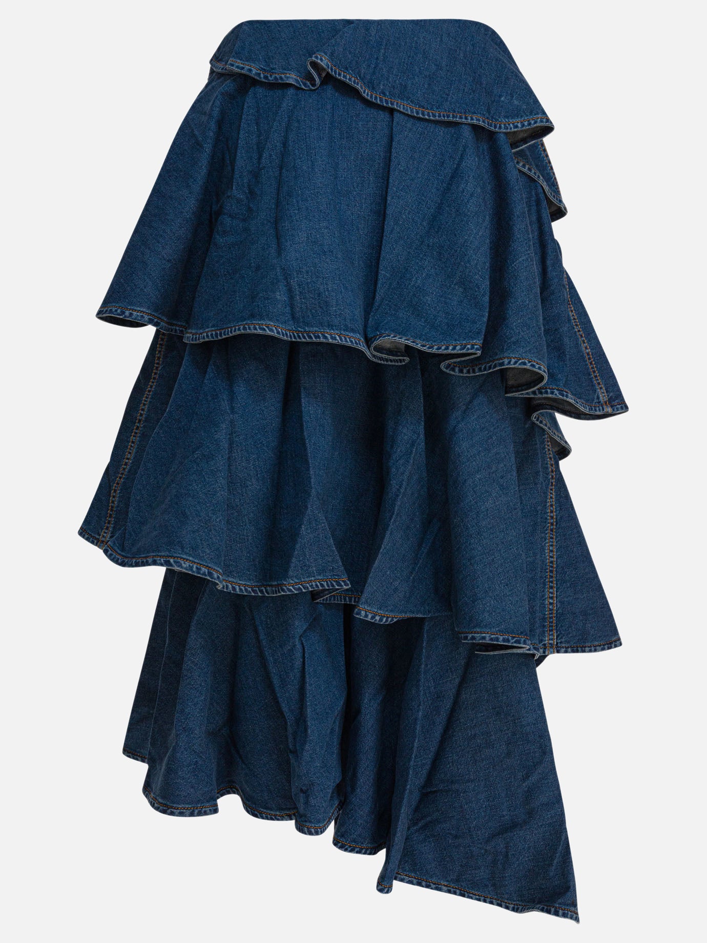Midi skirts Denim  Blue - Alaïa Women | PDP | VIETTI Online Store | thumbnail_2