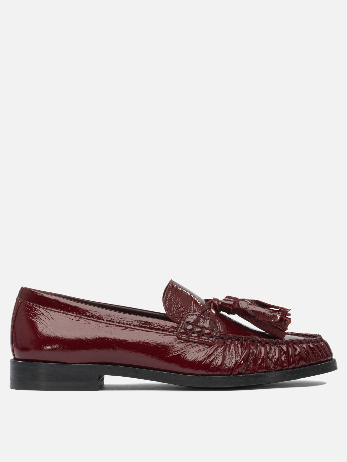 Loafers 100% goat leather - 100% cuerolite  Bordeaux - Alohas Women | PDP | VIETTI Online Store | Zoom-Modal
