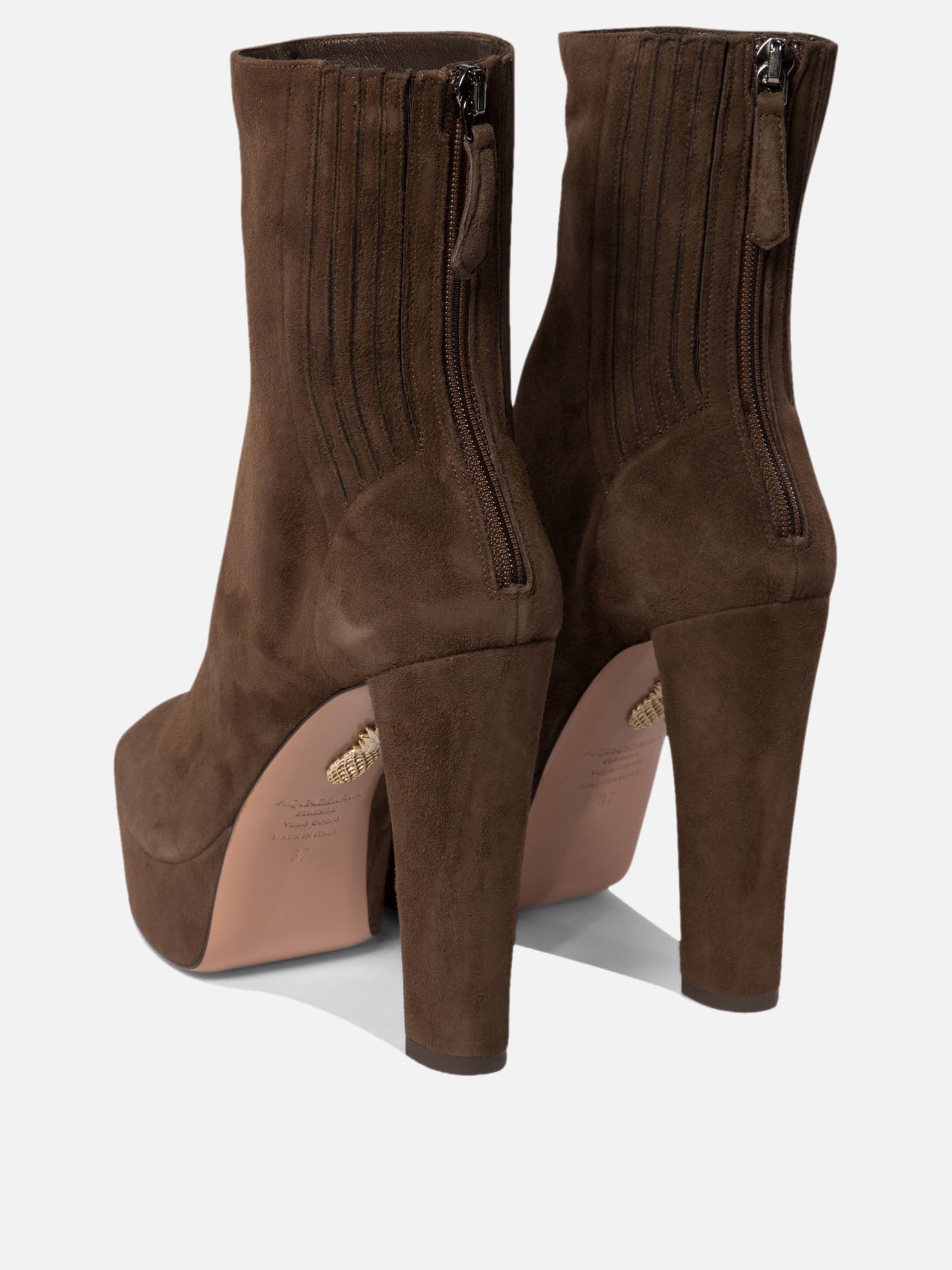 Zipped boots 100% kid suede leather - 100% calf leather  Brown - Aquazzura Women | PDP | VIETTI Online Store | thumbnail_4