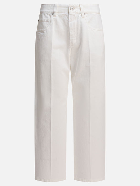 Straight-leg jeans Solid colour  White - Brunello Cucinelli Women | PLP | VIETTI Online Store 
