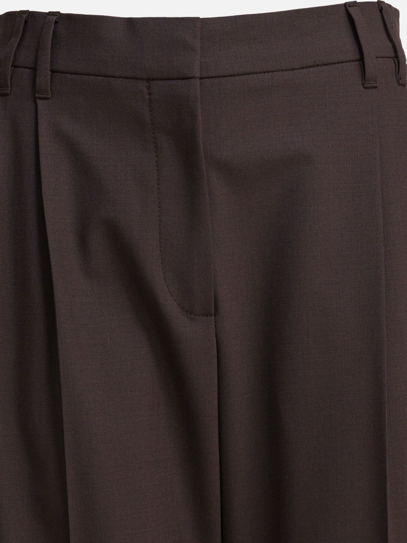 Leisure trousers Solid colour  Brown - Brunello Cucinelli Women | PDP | VIETTI Online Store | thumbnail_3