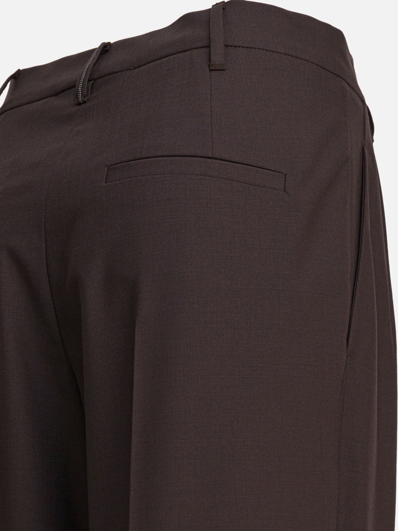 Leisure trousers Solid colour  Brown - Brunello Cucinelli Women | PDP | VIETTI Online Store | thumbnail_4