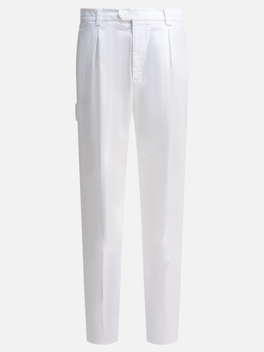 Leisure trousers Solid colour  White - Brunello Cucinelli Men | PLP | VIETTI Online Store 
