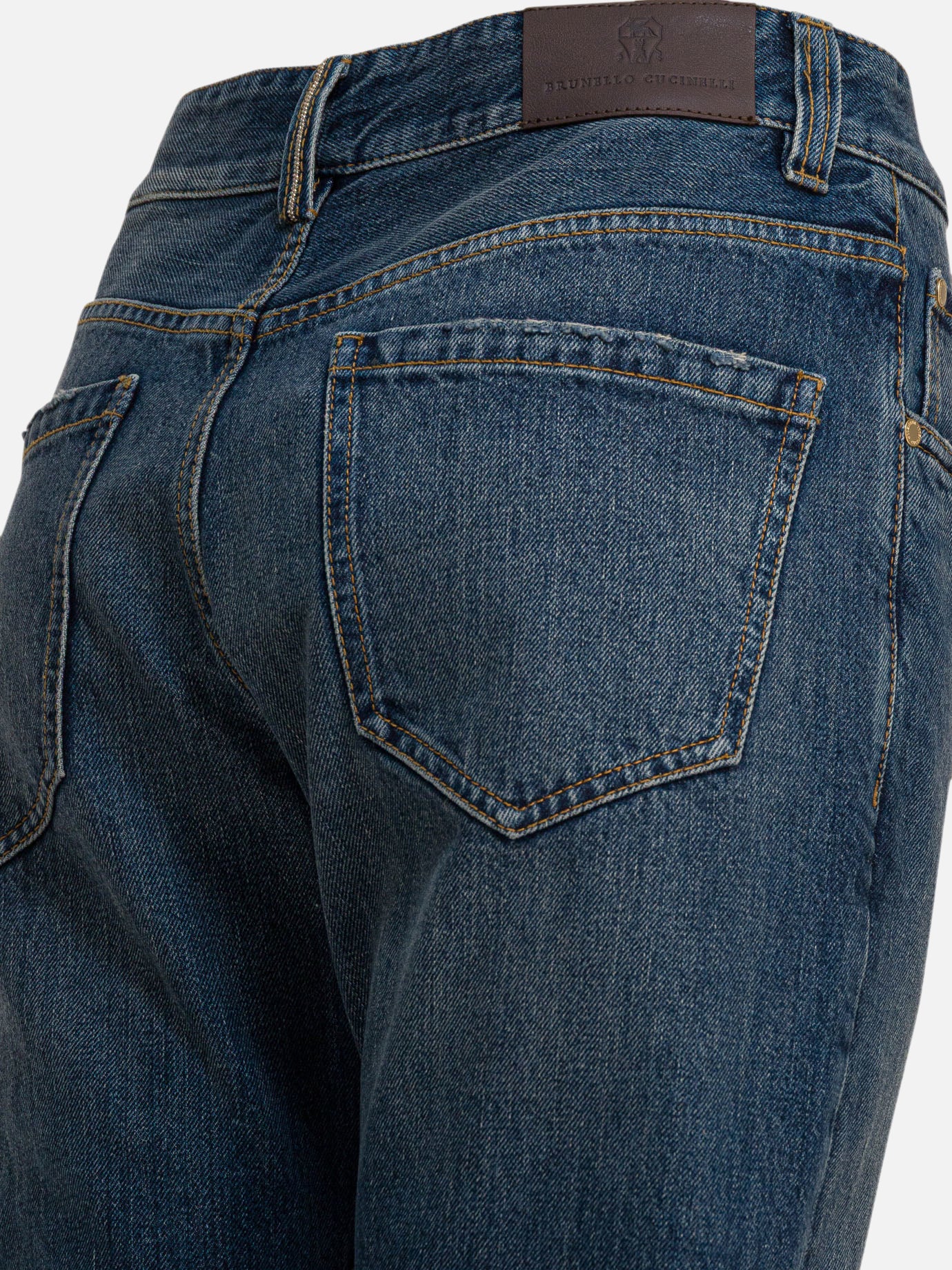 Straight-leg jeans Solid colour  Blue - Brunello Cucinelli Women | PDP | VIETTI Online Store | Zoom-Modal_4
