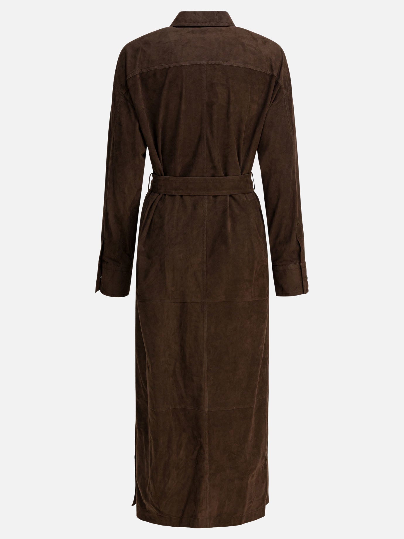 Long coats Solid colour  Brown - Brunello Cucinelli Women | PDP | VIETTI Online Store | thumbnail_2