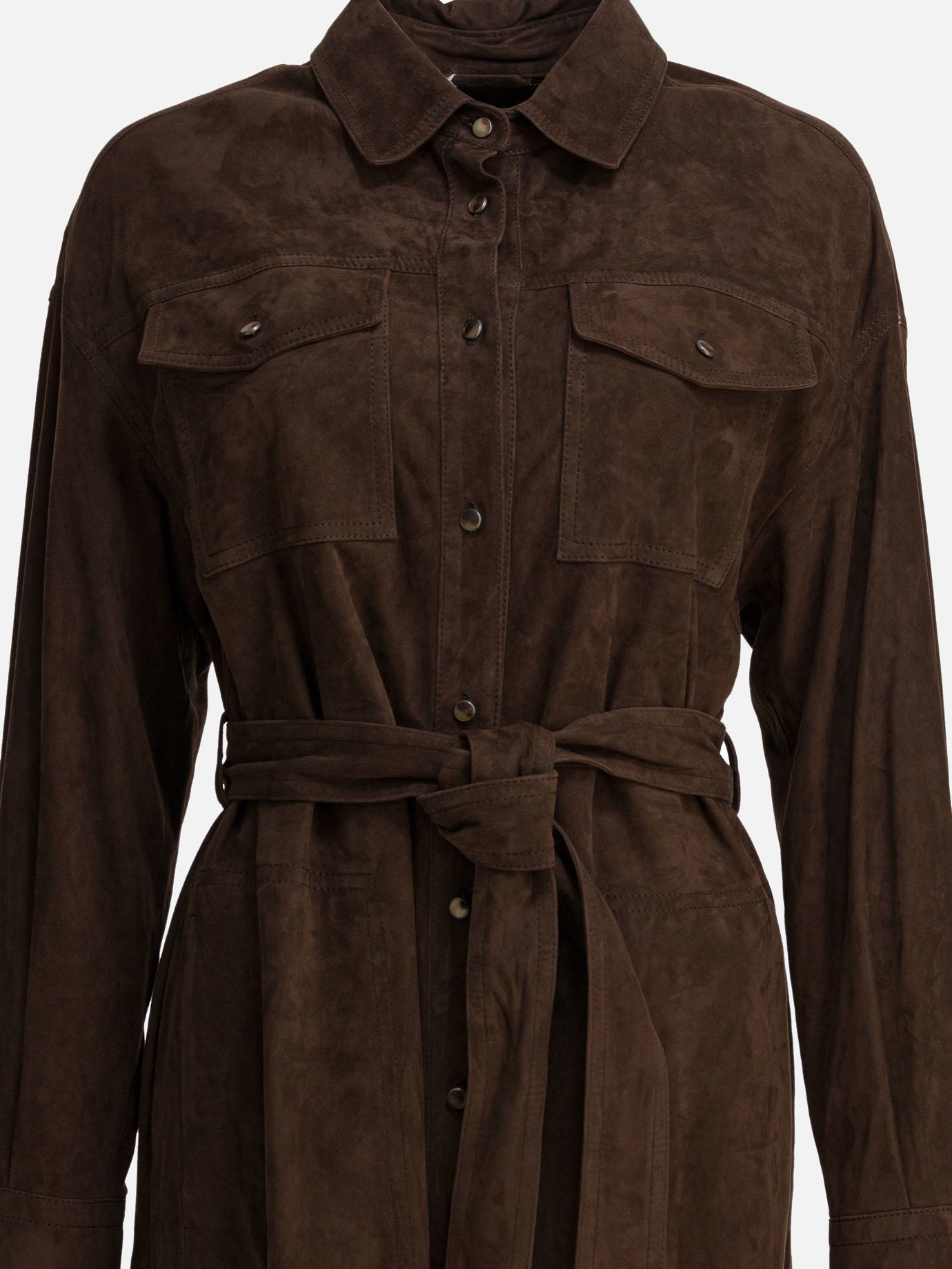Long coats Solid colour  Brown - Brunello Cucinelli Women | PDP | VIETTI Online Store | Zoom-Modal_3
