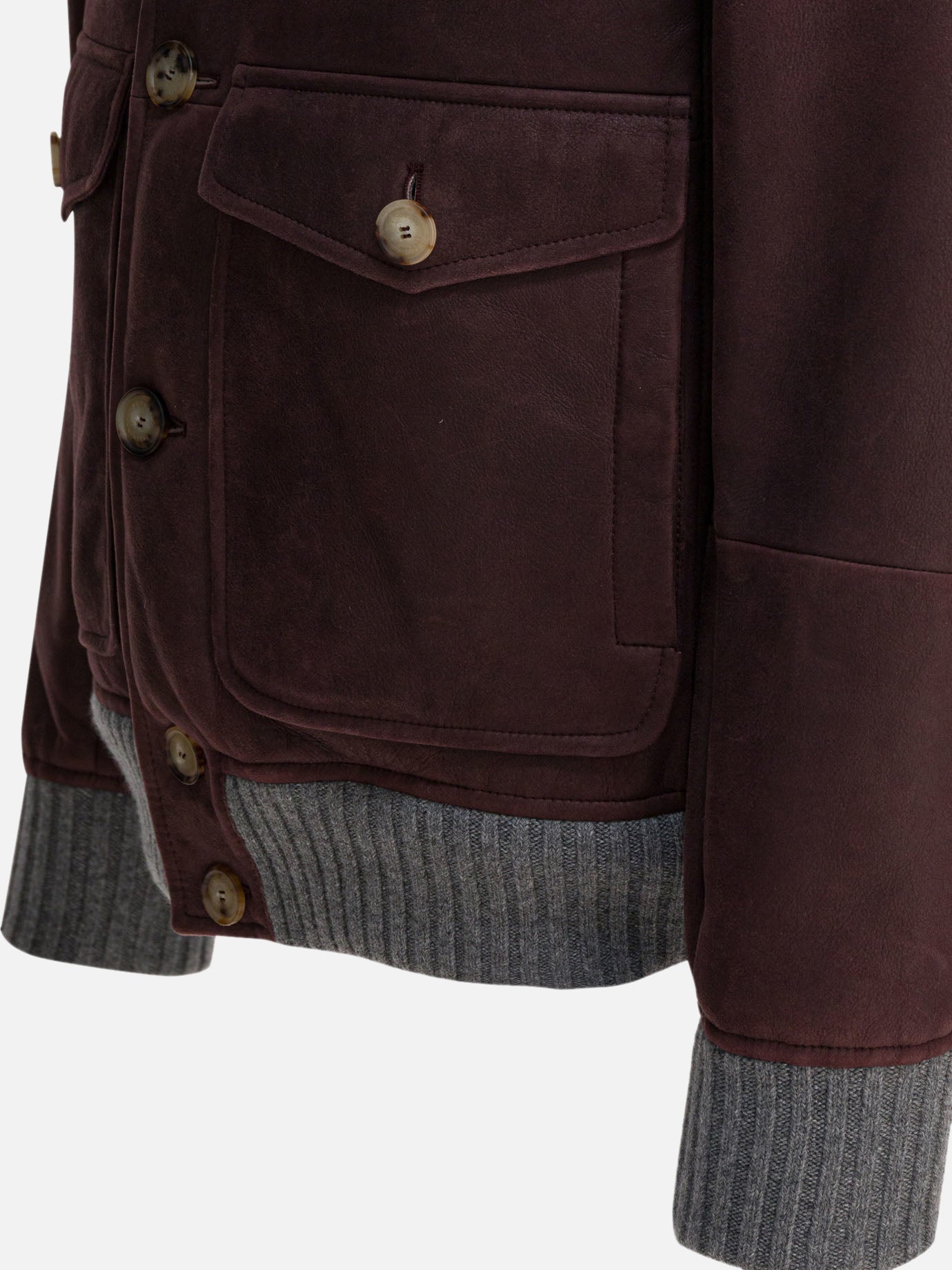 Short coats Solid colour  Bordeaux - Brunello Cucinelli Men | PDP | VIETTI Online Store | thumbnail_4