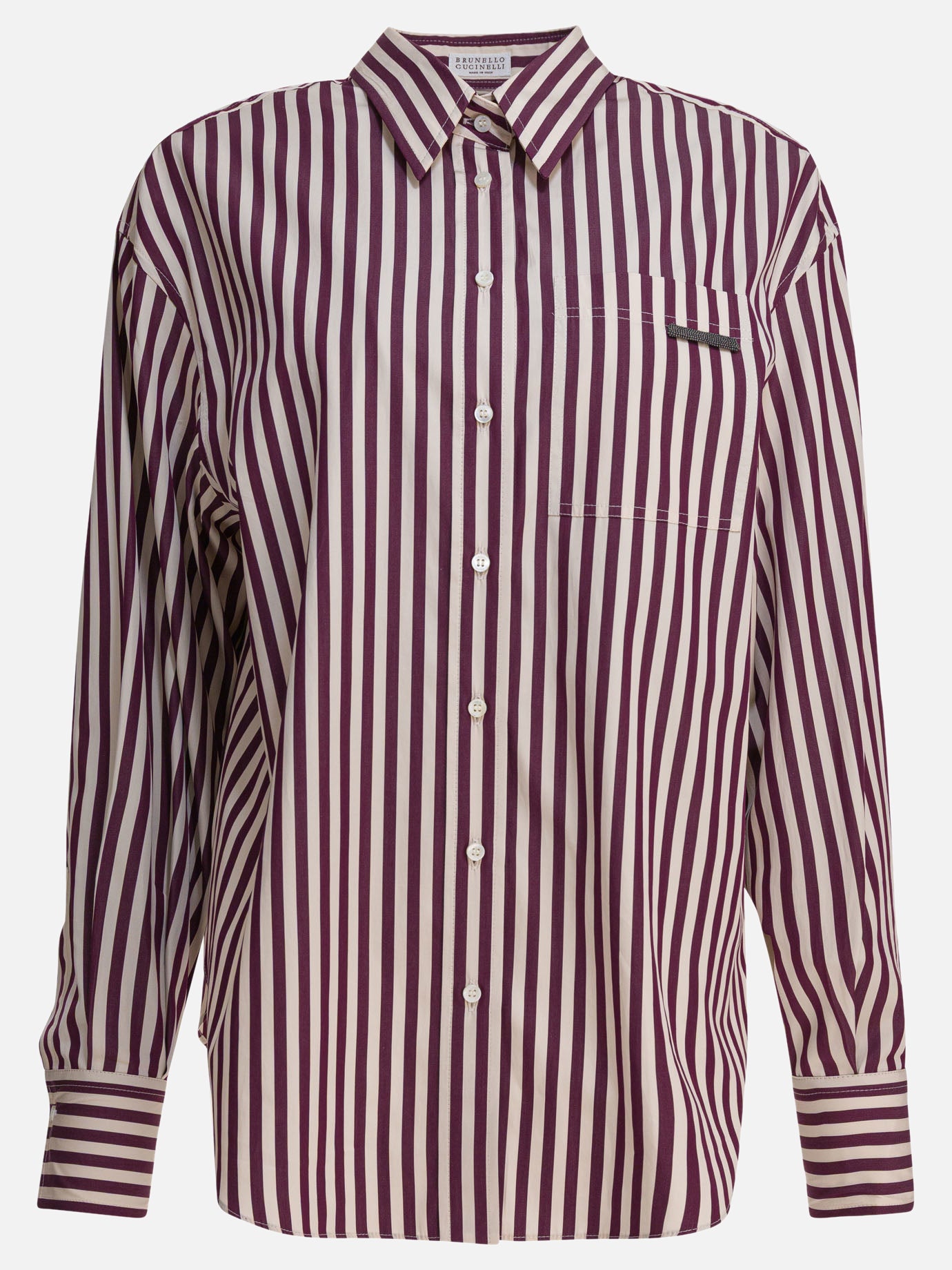 Casual shirts Striped  Beige - Brunello Cucinelli Women | PDP | VIETTI Online Store | thumbnail