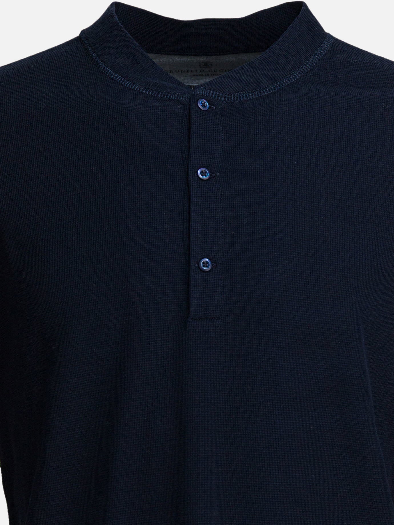 Crewneck t-shirts Solid colour  Blue - Brunello Cucinelli Men | PDP | VIETTI Online Store | thumbnail_3