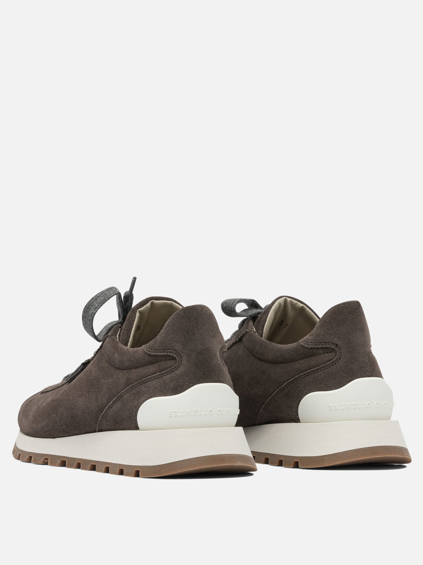 Low top sneakers 100% suede - 100% rubber  Brown - Brunello Cucinelli Women | PDP | VIETTI Online Store | thumbnail_4