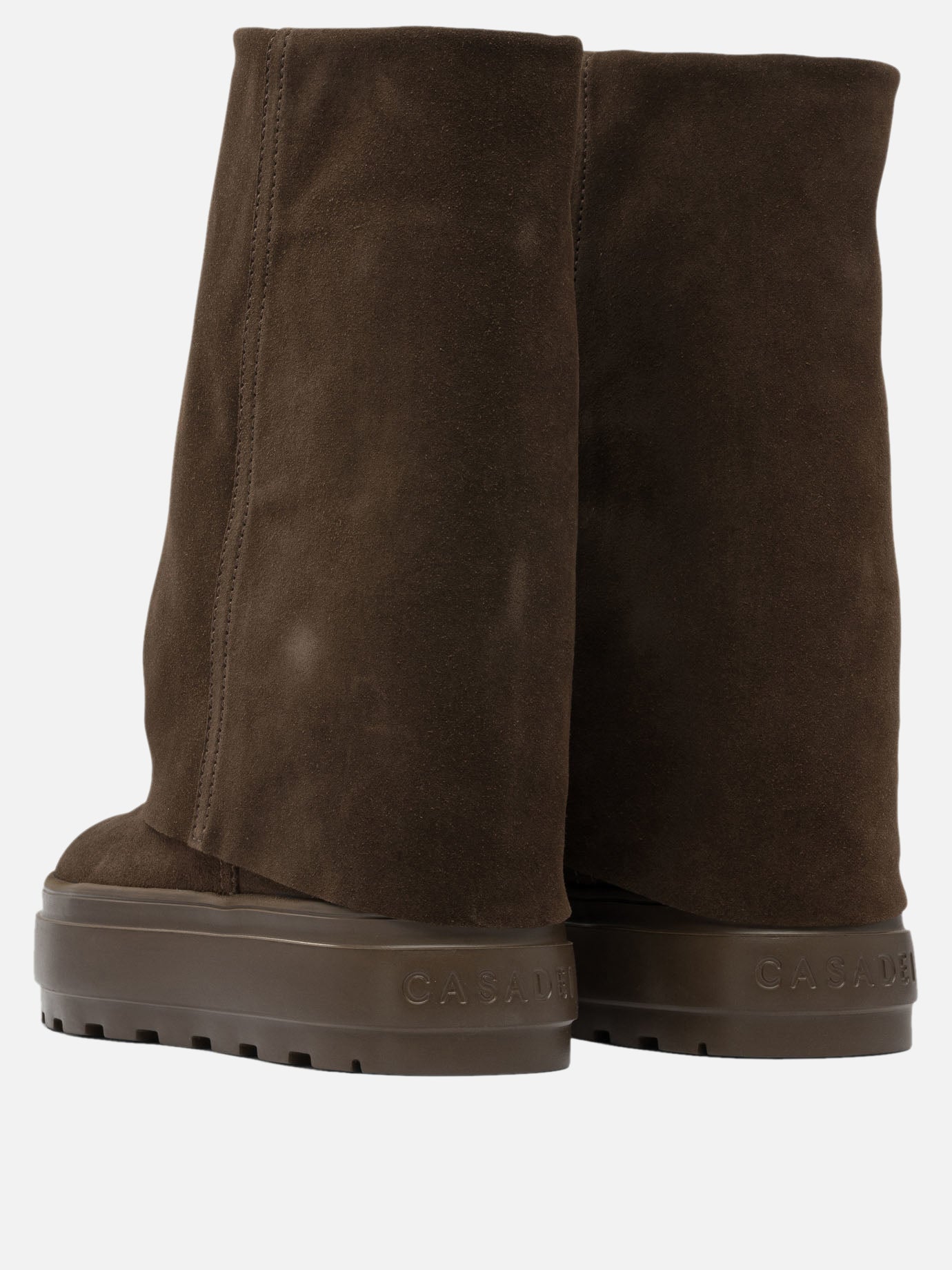 Pull-on boots 100% suede - 100% rubber  Brown - Casadei Women | PDP | VIETTI Online Store | thumbnail_4