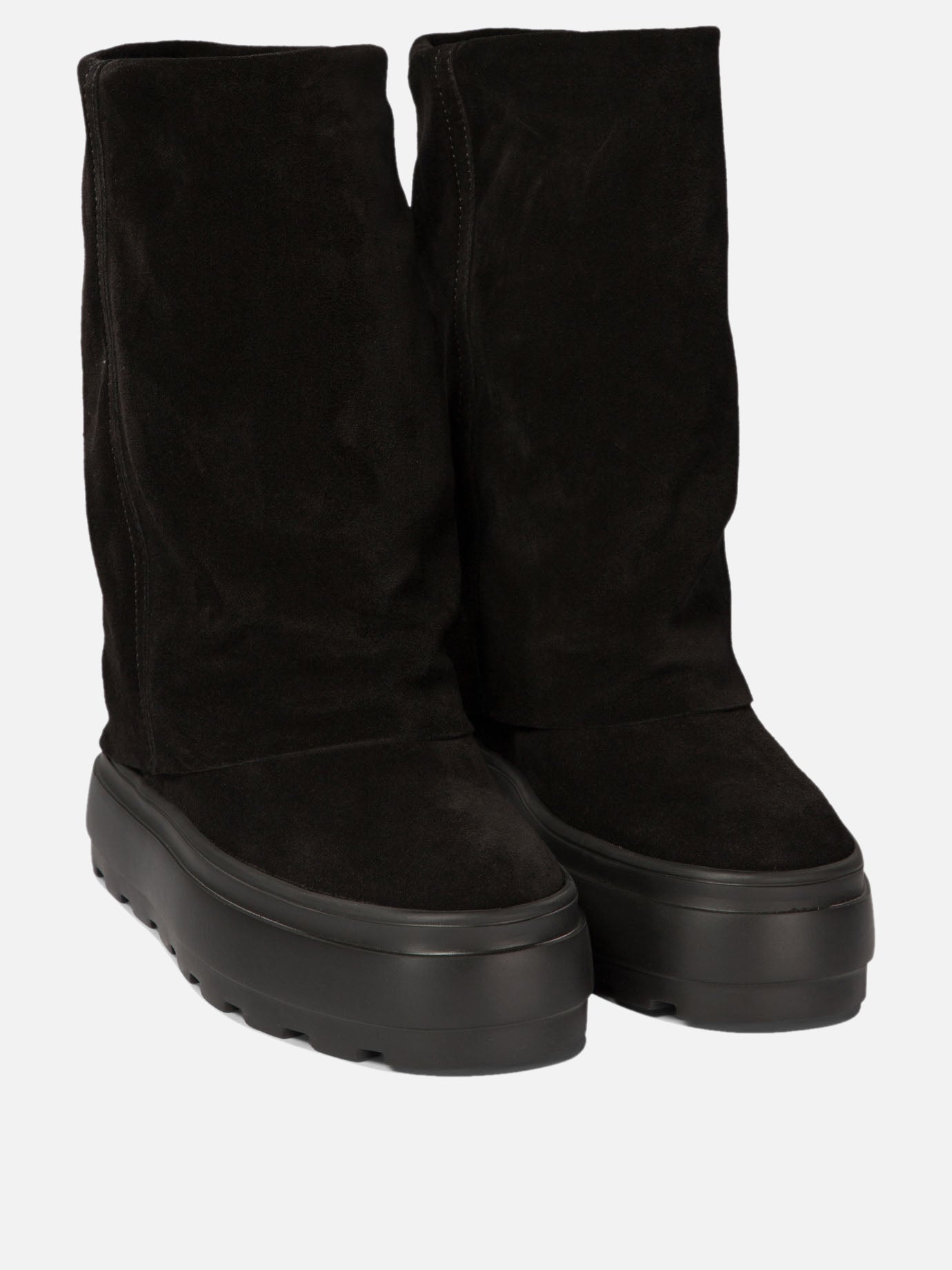 Pull-on boots 100% suede - 100% rubber  Black - Casadei Women | PDP | VIETTI Online Store | thumbnail_2