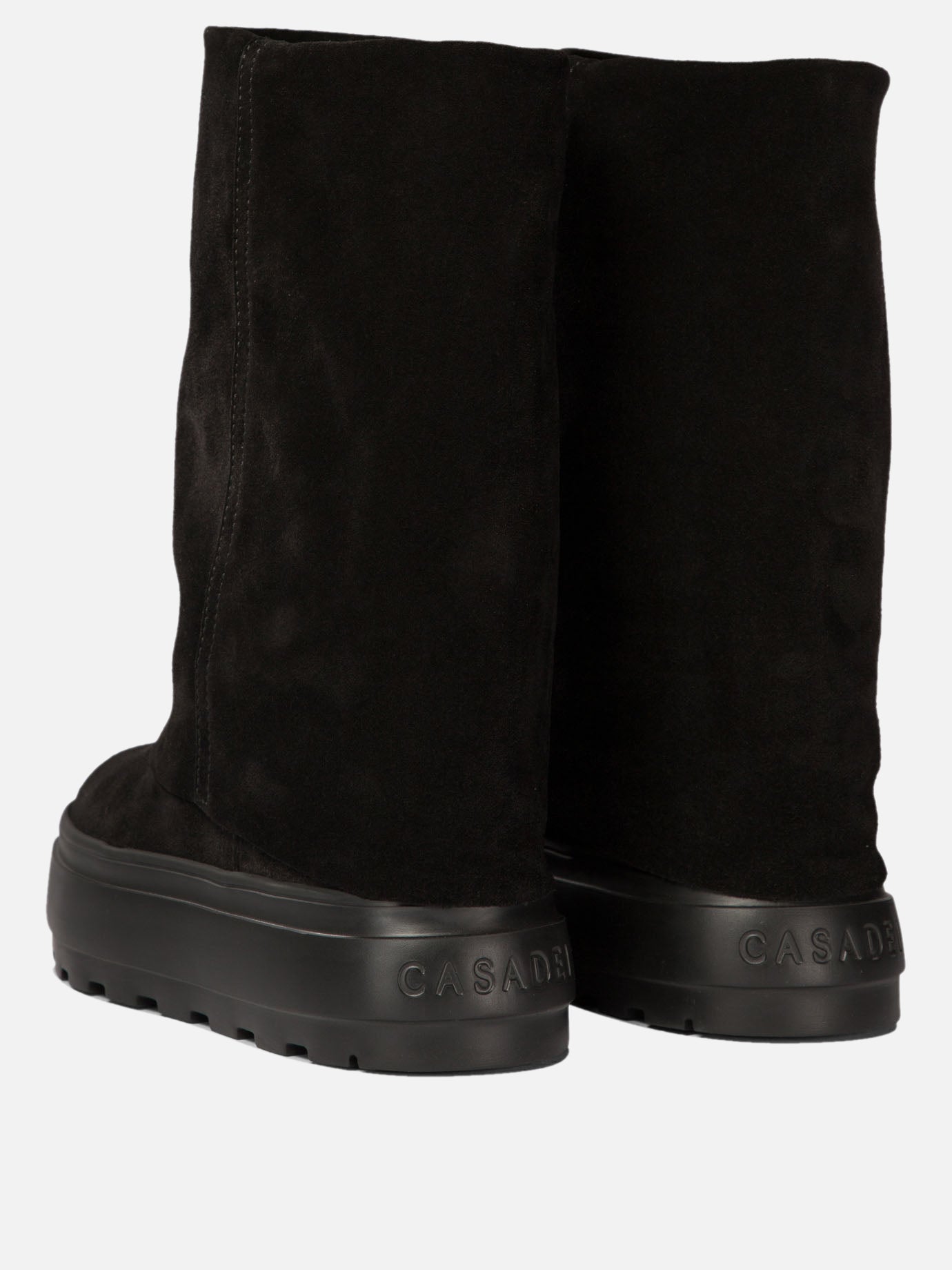 Pull-on boots 100% suede - 100% rubber  Black - Casadei Women | PDP | VIETTI Online Store | thumbnail_4