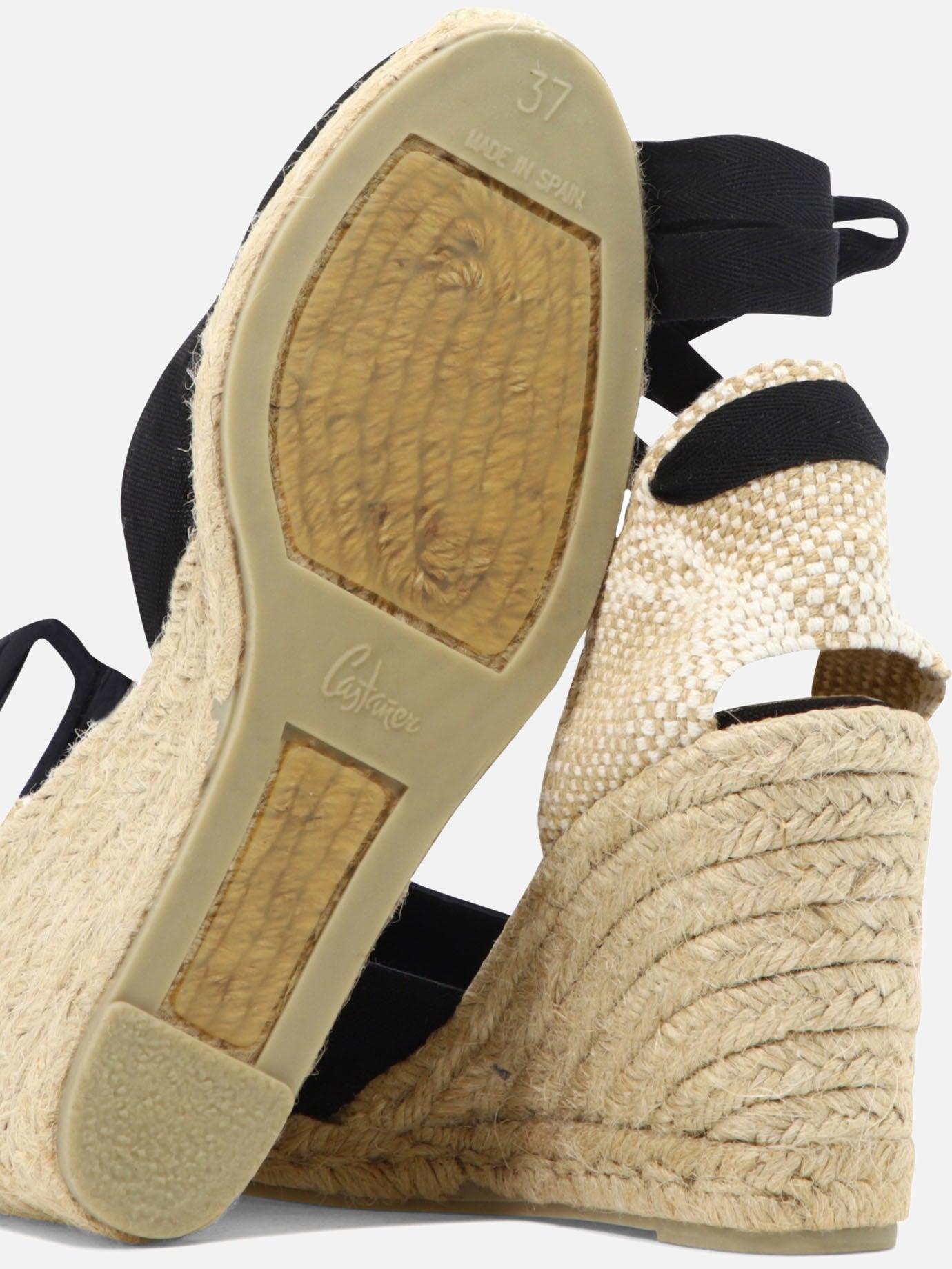 Heeled espadrilles 100% organic cotton - 100% rubber  Black - Castañer Women | PDP | VIETTI Online Store | thumbnail_5