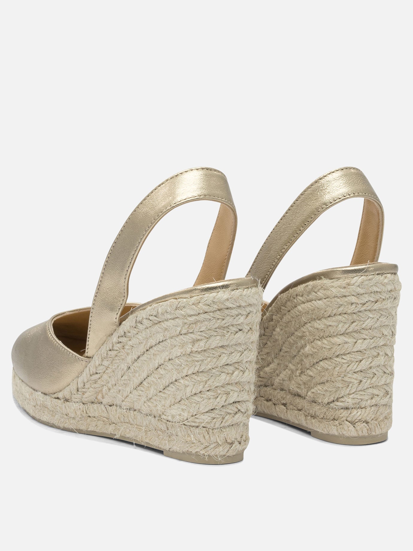 Heeled espadrilles 100% leather - 100% rubber  Gold - Castañer Women | PDP | VIETTI Online Store | Zoom-Modal_4

