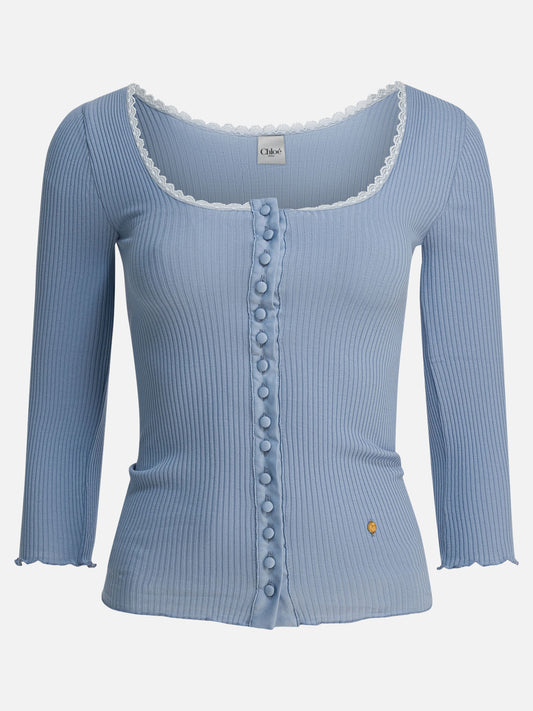 Cardigans Solid colour  Light blue - Chloé Women | PDP | VIETTI Online Store 
