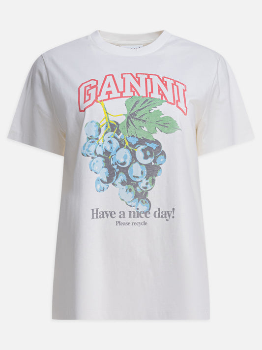 Crewneck t-shirts Logo  Beige - Ganni Women | PLP | VIETTI Online Store 
