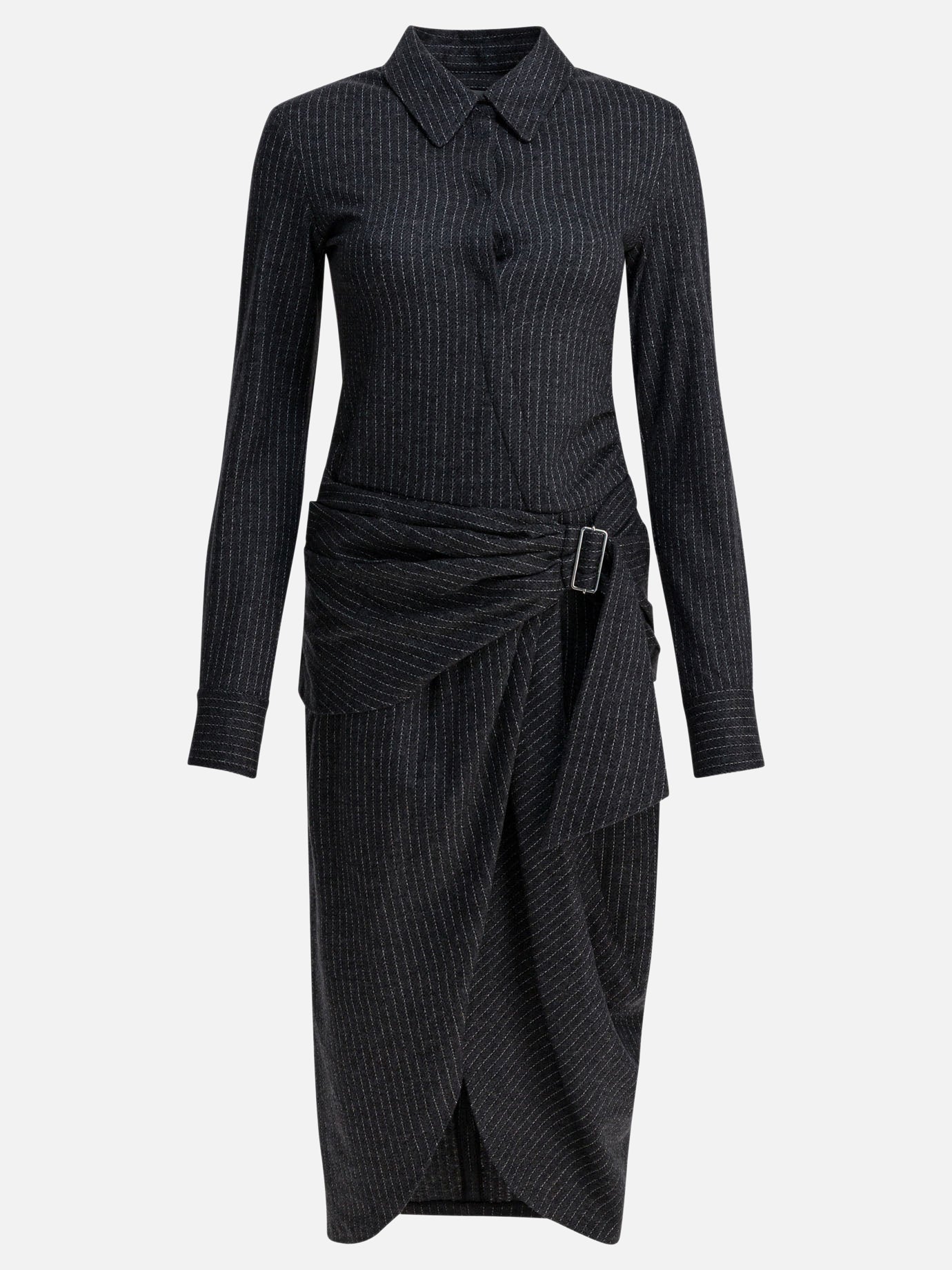 Midi dresses Striped  Grey - Isabel Marant Women | PDP | VIETTI Online Store | thumbnail