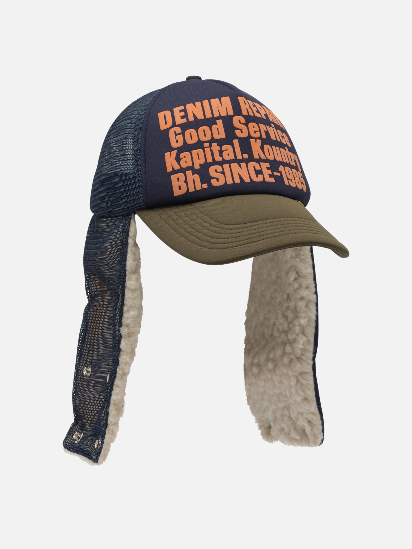 Trucker caps 100% polyester  Blue - KAPITAL Men | PDP | VIETTI Online Store | thumbnail_2