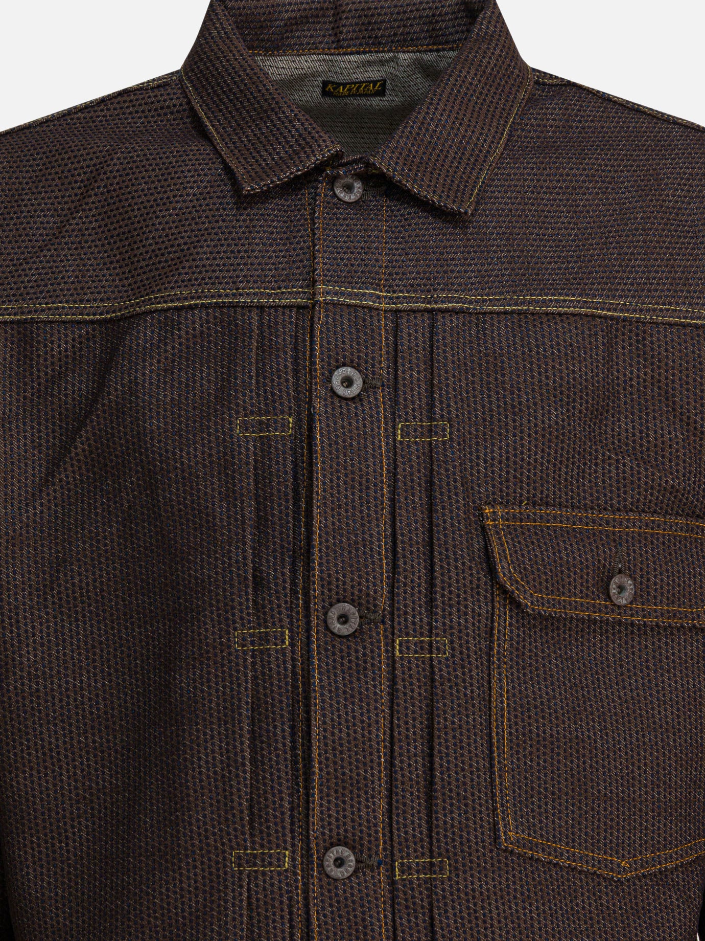 Denim jackets Solid colour  Brown - KAPITAL Men | PDP | VIETTI Online Store | thumbnail_3