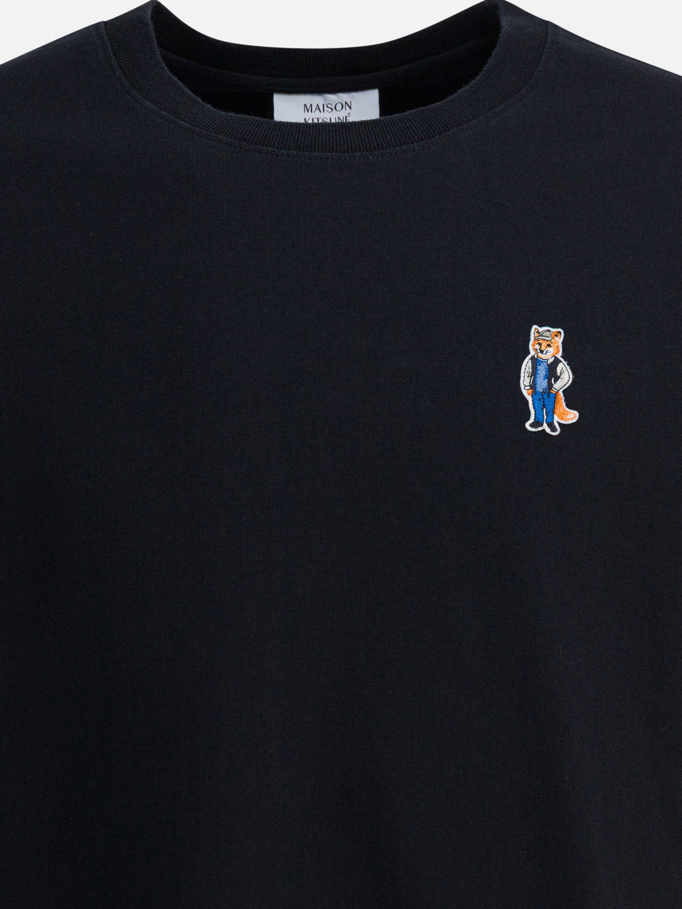Crewneck t-shirts Logo  Black - Maison Kitsuné Men | PDP | VIETTI Online Store | thumbnail_3