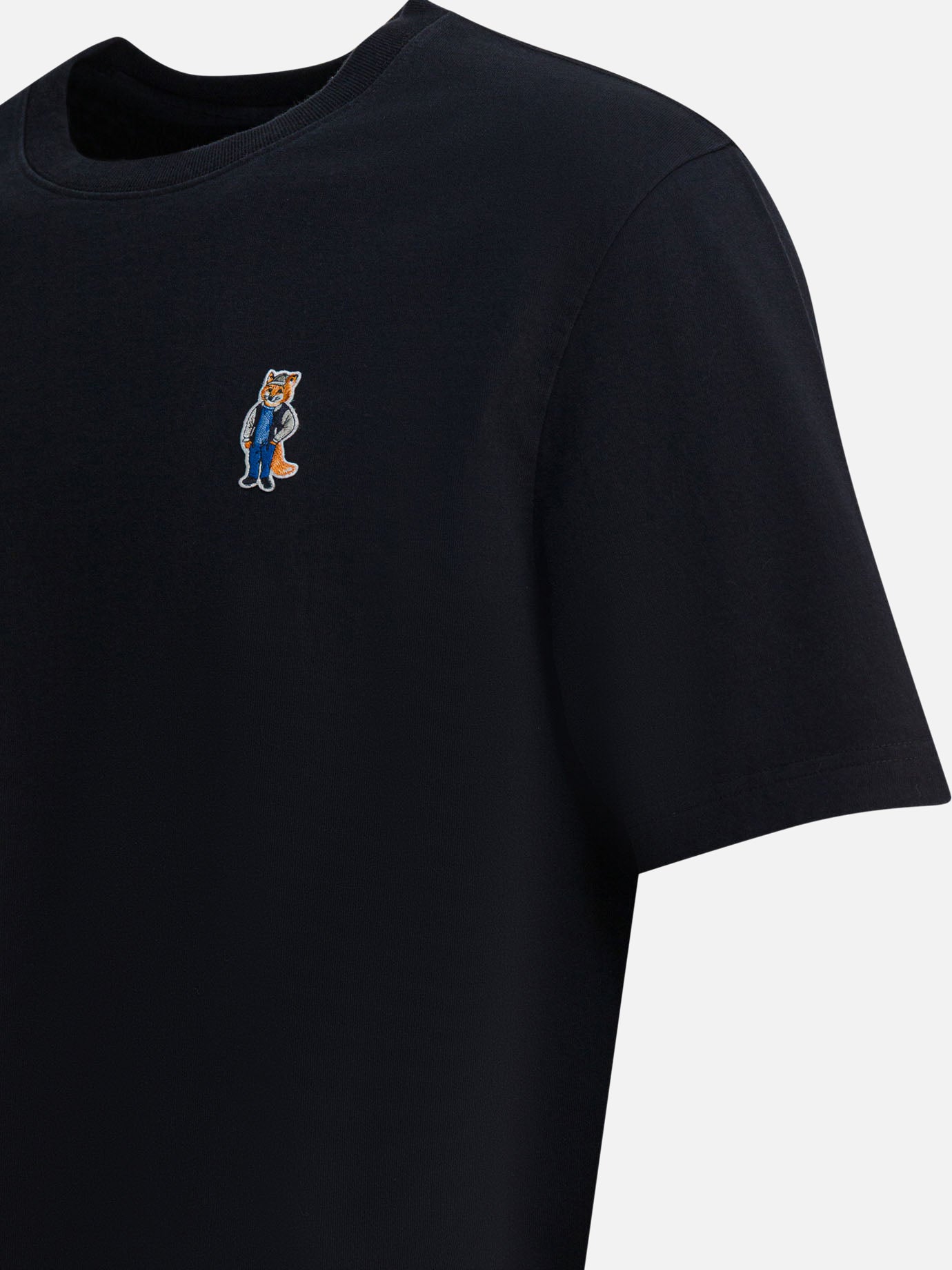 Crewneck t-shirts Logo  Black - Maison Kitsuné Men | PDP | VIETTI Online Store | thumbnail_4