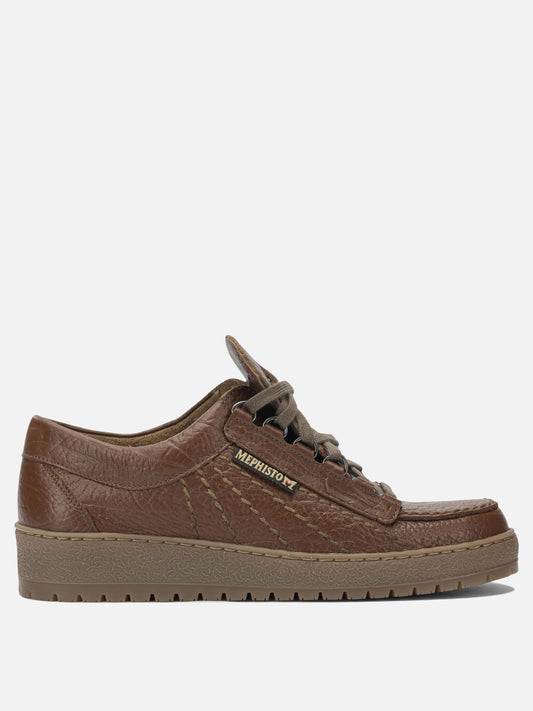 Low top sneakers 100% leather - 100% rubber  Brown - Mephisto Men | VIETTI Online Store 
