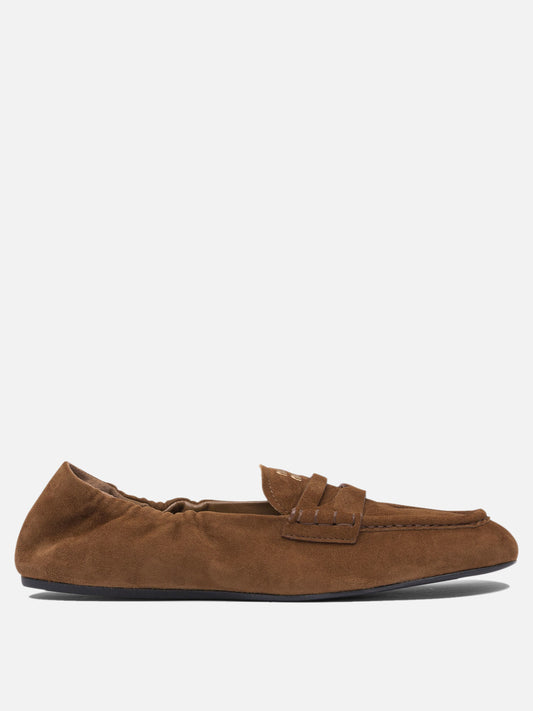 Miu Miu Suede "Ruches" loafers 11859867_36 Brown 1