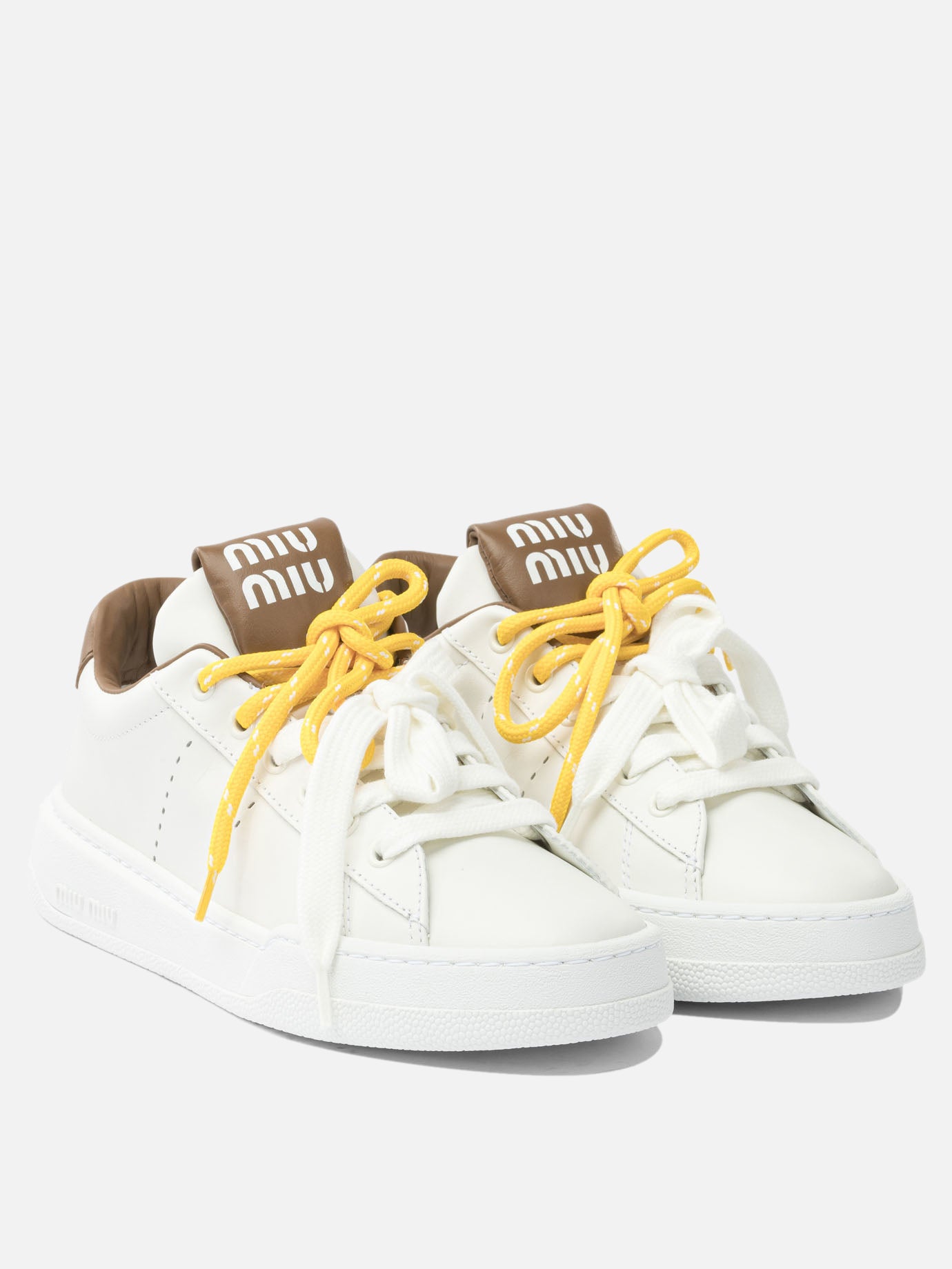 Low top sneakers 100% calf leather  White - Miu Miu Women | PDP | VIETTI Online Store | thumbnail_2