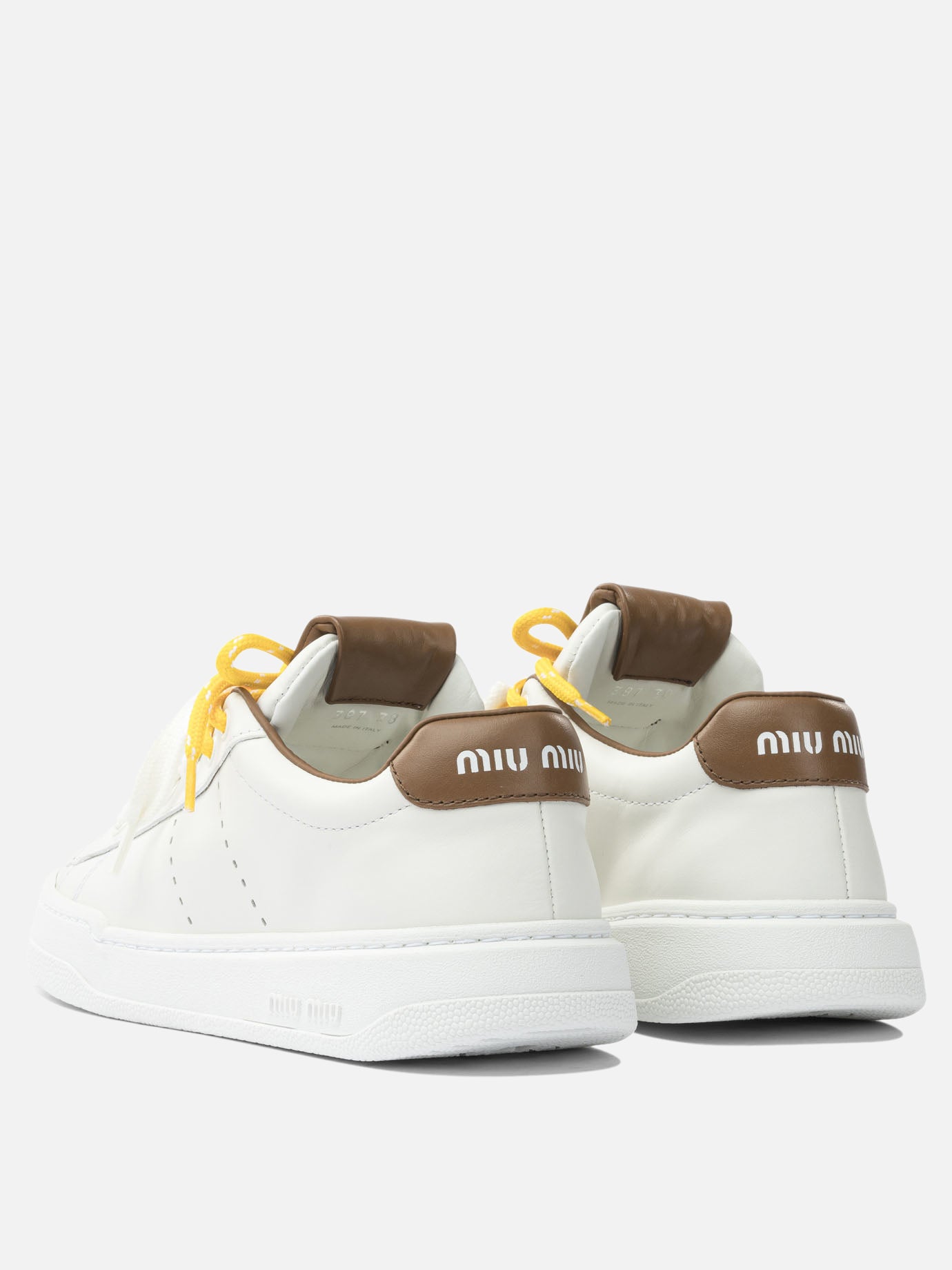 Low top sneakers 100% calf leather  White - Miu Miu Women | PDP | VIETTI Online Store | thumbnail_4