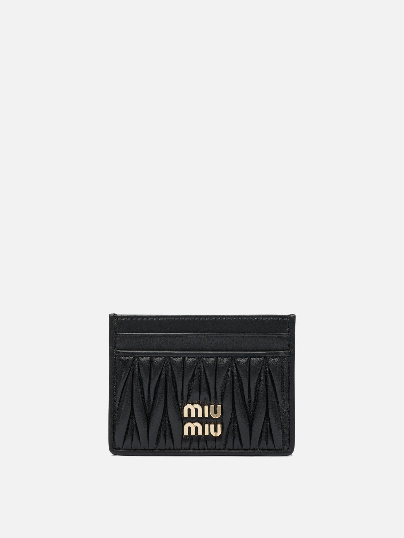 Miu Miu Matelassé nappa leather card holders 11877712_UNI Black thumbnail_1