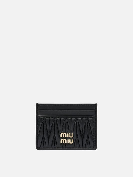 Miu Miu Matelassé nappa leather card holders 11877712_UNI Black 1