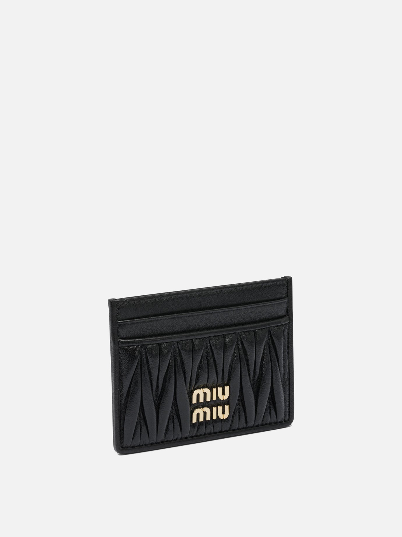 Miu Miu Matelassé nappa leather card holders 11877712_UNI Black thumbnail_2