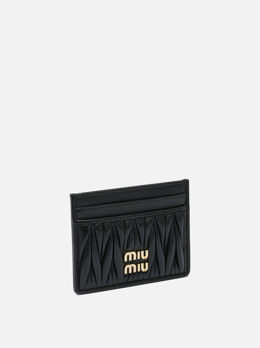 Miu Miu Matelassé nappa leather card holders 11877712_UNI Black 2