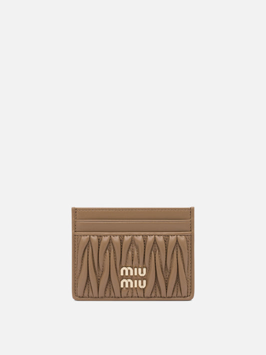 Miu Miu Matelassé nappa leather card holders 15480454_UNI Brown 1