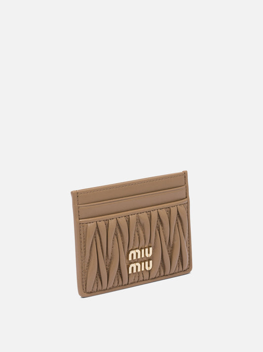 Miu Miu Matelassé nappa leather card holders 15480454_UNI Brown 2