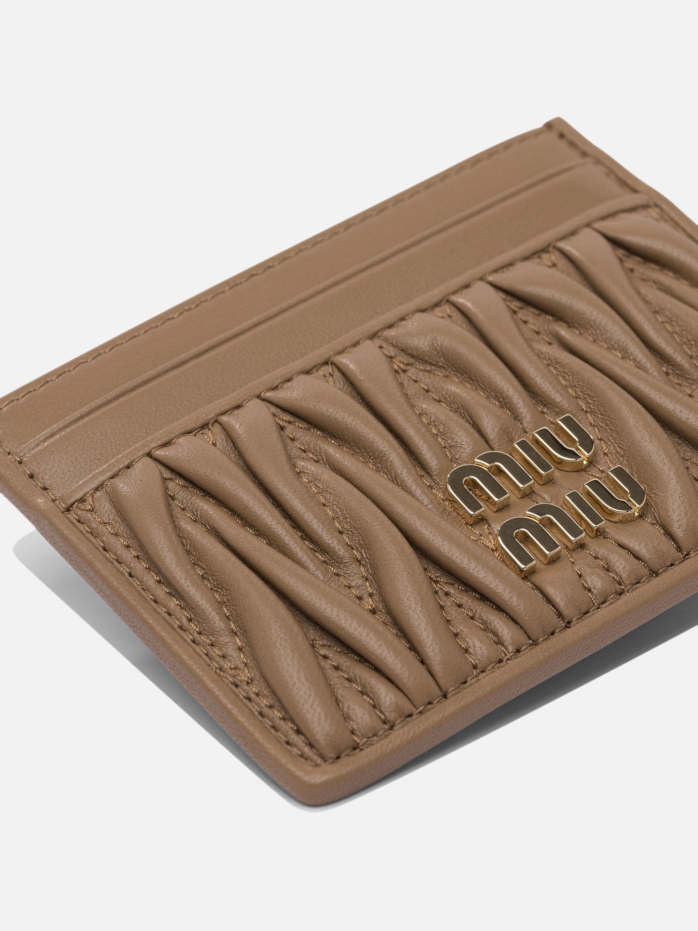 Miu Miu Matelassé nappa leather card holders 15480454_UNI Brown thumbnail_4