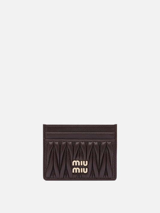 Miu Miu Matelassé nappa leather card holders 10067569_UNI Brown 1