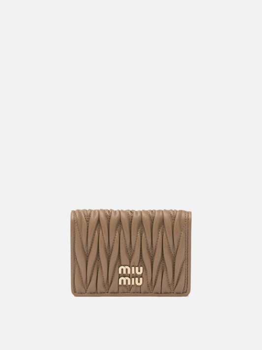 Miu Miu Matelassé nappa leather card holders 17494056_UNI Brown 1