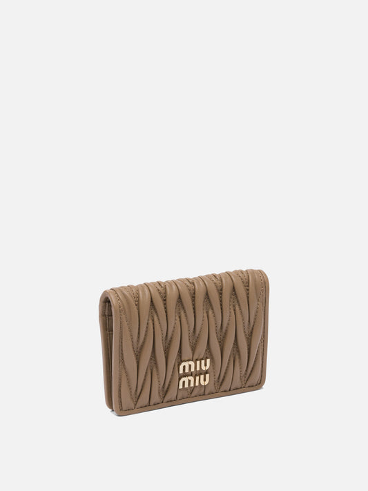 Miu Miu Matelassé nappa leather card holders 17494056_UNI Brown 2