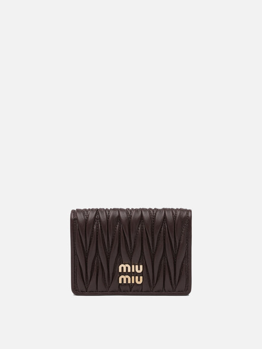 Miu Miu Matelassé nappa leather card holders 14844098_UNI Brown 1