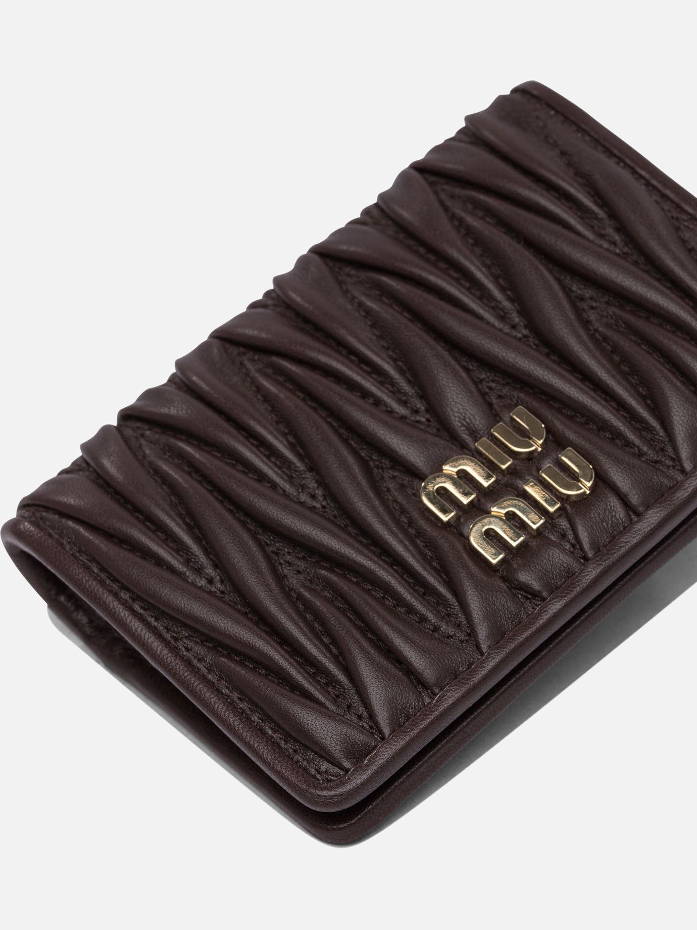 Miu Miu Matelassé nappa leather card holders 14844098_UNI Brown thumbnail_4