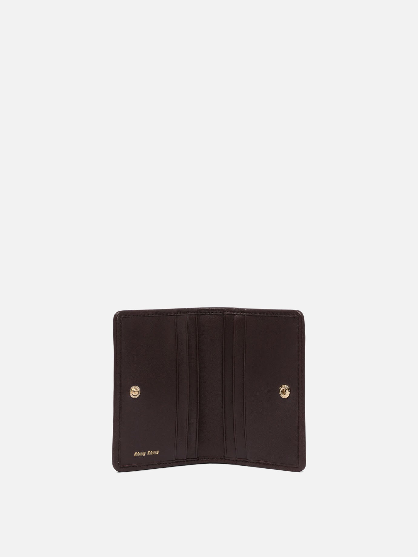 Miu Miu Matelassé nappa leather card holders Brown