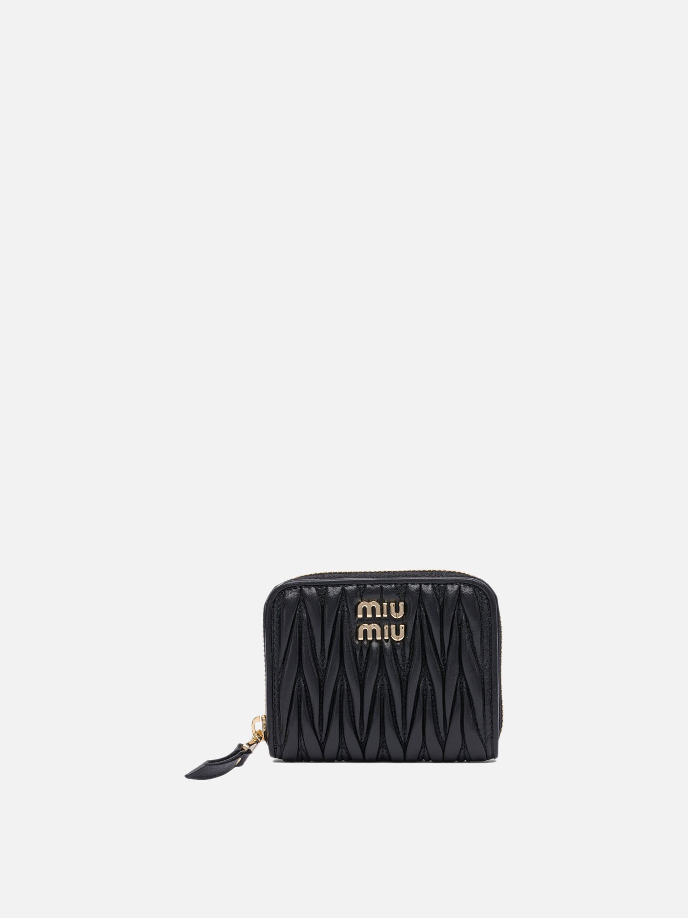 Miu Miu Matelassé nappa leather coin purse Black