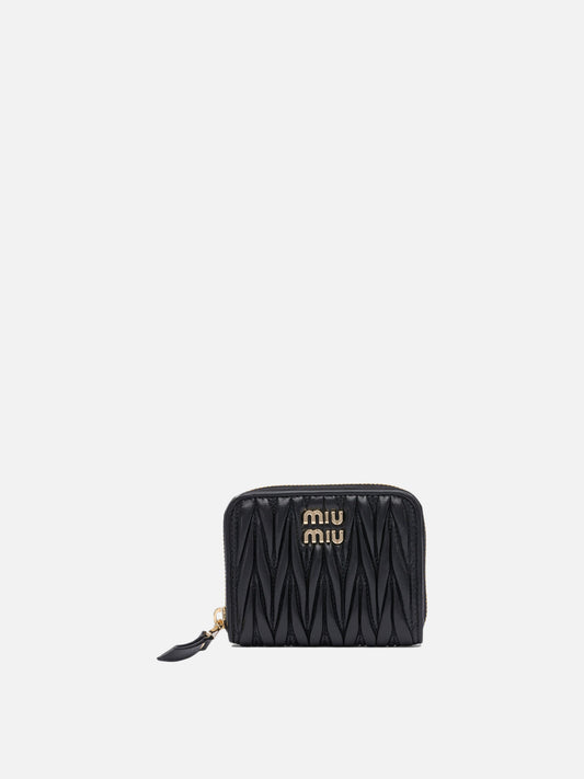 Miu Miu Matelassé nappa leather coin purse 10351759_UNI Black 1