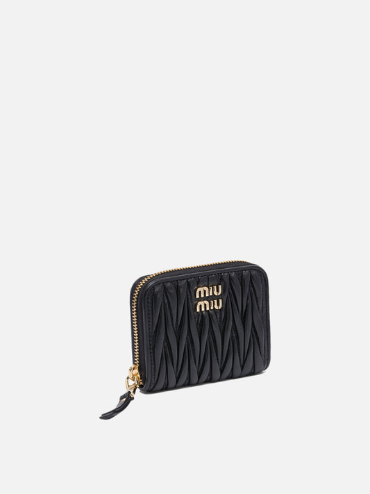 Miu Miu Matelassé nappa leather coin purse 10351759_UNI Black 2