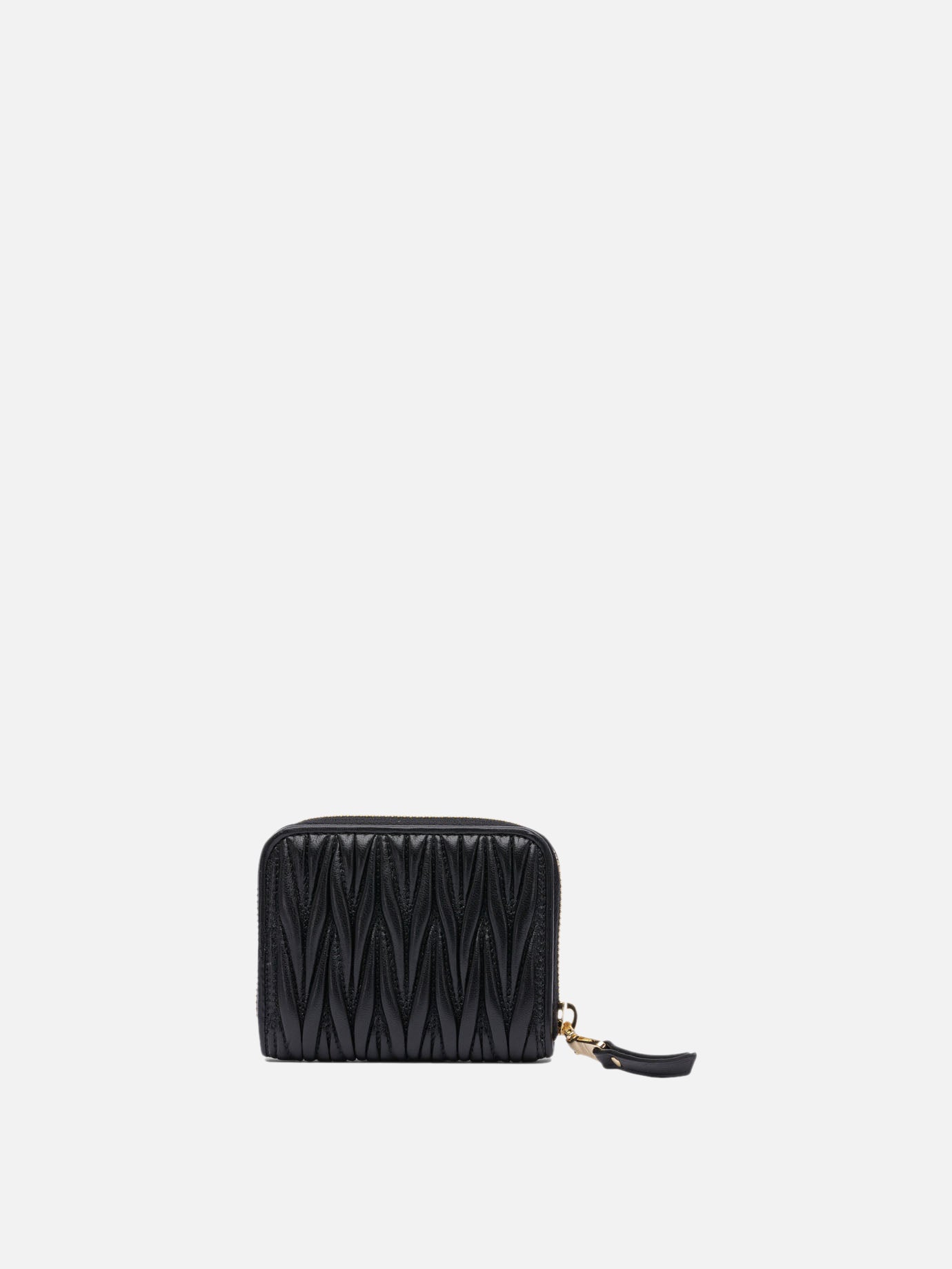 Miu Miu Matelassé nappa leather coin purse Black